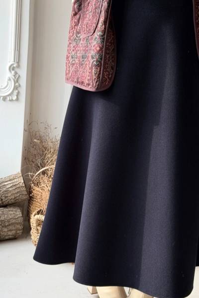 Kaşe Etek - Lacivert