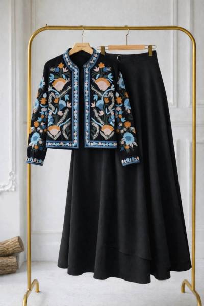 Nakışlı Ceket - Siyah
