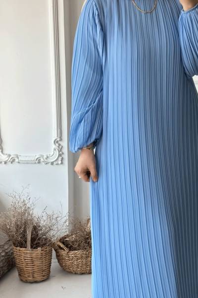 Piliseli Elbise - Bebe Mavi