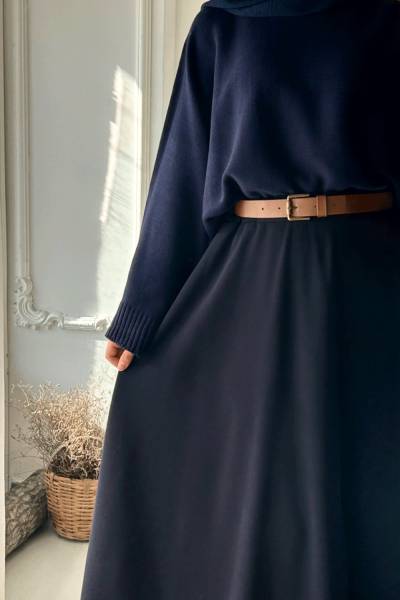 Reglan Kol Kısa Kazak- Lacivert