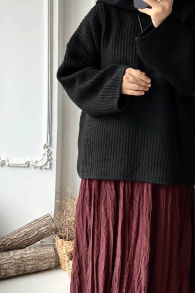 Bukre Oversize Kazak - Siyah