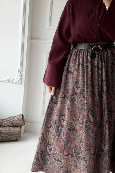 Etnik Desen Etek - Füme