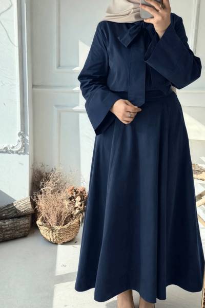 Fiyonklu Etekli Takım - Lacivert